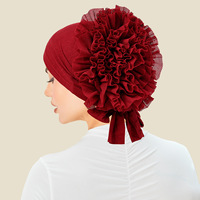 Zifeng OEM Foulard musulman, Turban chimio, Bonnet turban pour femme, Chapeau à pompon