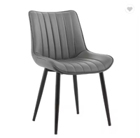 Chaise de salle à manger moderne de luxe en cuir Pu chaises de salle à manger haut de gamme pieds en métal chaise de salle à manger de cuisine