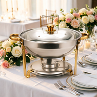 Matériel de restauration professionnel : Réchaud de buffet de luxe rond 4,5 L avec support de couvercle pour événements
