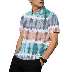 Chemise décontractée pour homme à manches courtes, boutonnée, imprimée numériquement, respirante, en tissu tricoté polyester/coton - Product Image 5