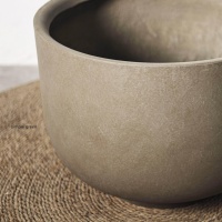 Pot Bunga Berdiri Lantai Gaya Nordic Wabi-Sabi Ekstra Besar, Tahan Lama, Berbahan Magnesium Oksida, Warna Black Diamond, untuk Halaman Luar Ruangan
