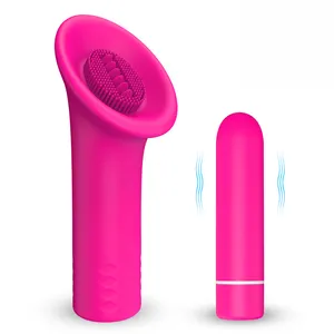 S-HANDE wholesale 2 in 1 bullet vibrator rechargeable g spot with clitoris pussy licking tongue vibrator sex toy ass licking