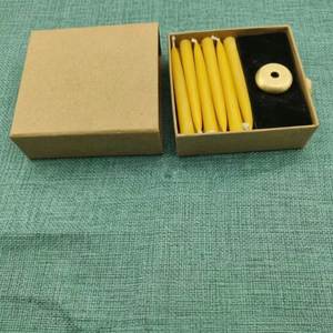 12 bougies miniatures en cire d'abeille non parfumées, sans flamme, pour méditation, 30 minutes de combustion, avec bougeoir en laiton, pour Halloween, Noël, Pâques - Product Image 3