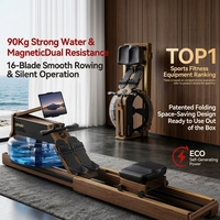 Rameur pliable en acier inoxydable pour usage domestique, à double résistance magnétique et aquatique, équipement de fitness intelligent et durable