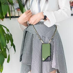 Desmontable hombro Crossbody <span class=keywords><strong>de</strong></span> cuero collar caja del teléfono celular con correa ranura para <span class=keywords><strong>tarjeta</strong></span> <span class=keywords><strong>monedero</strong></span> para iPhone X/XS - Product Image 1