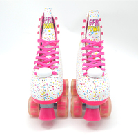 Patins à roulettes Yijiu Outdoor Pro Quad pour enfant, couleur violette, avec roues en PVC lumineuses, taille réglable, roulements ABEC-7