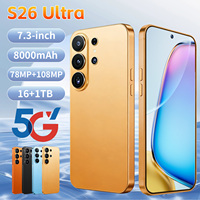 Téléphone portable 7,3 pouces S26 Ultra Écran plein 16 Go de RAM 1 To de ROM Android 15 Double appareil photo 78MP 108MP 8000 mAh Prix de gros