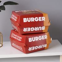 YBLPAK - Envases Desechables Tipo Concha para Hamburguesas, Cajas de Papel Kraft para Llevar Hamburguesas, Aperitivos, Postres, Comida Callejera y Sándwiches