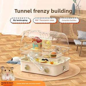 Cage à <span class=keywords><strong>hamster</strong></span> de luxe extra-large à plusieurs niveaux, en plastique, panoramique, transparente, pour hamsters syriens - Product Image 2