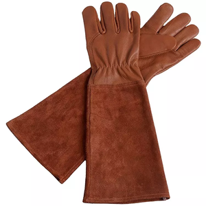 Guantes de cuero de vaca duraderos y gruesos para el trabajo, guantelete de protección para el antebrazo, jardín, rosa, a prueba de espinas - Product Image 2