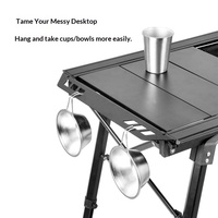 Table pliante tactique IGT en alliage d'aluminium à 5 sections, ensemble de mobilier d'extérieur portable et léger, hauteur réglable