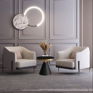 Ensemble <span class=keywords><strong>de</strong></span> chaise <span class=keywords><strong>de</strong></span> réception et table basse <span class=keywords><strong>de</strong></span> style italien <span class=keywords><strong>de</strong></span> luxe léger pour hall d'hôtel, salon, salon <span class=keywords><strong>de</strong></span> beauté - Écologique et commercial - Product Image 2