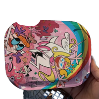 Plateau rond en étain personnalisé rose Hello Kitty Powerpuff Girls, pour sublimation, tabac, cigarettes, portable