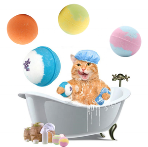 Nouvelles bombes de bain effervescentes OEM ODM pour animaux de compagnie, boules de sel de bain pour le nettoyage et la beauté des chats, boules de bain moussantes pour animaux, boules de sel de bain à explosion - Product Image 1