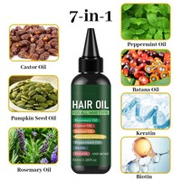 Huile de croissance capillaire biologique personnalisée à la rose musquée, huile capillaire pure et naturelle pour la nutrition des cheveux, la repousse et le soin du cuir chevelu