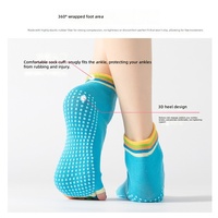 Chaussettes de yoga à cinq orteils à bout ouvert, chaussettes courtes antidérapantes avec grip en silicone, chaussettes pieds nus antidérapantes pour Pilates, Barre et Danse