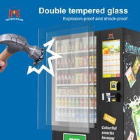 Distributeur automatique combiné pour aliments et boissons avec écran tactile, système de paiement par carte, pièces et espèces, populaire aux États-Unis et en Europe