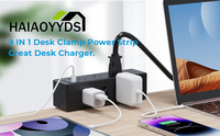 Stopkontak Meja Tempel dengan 6 Stopkontak AS & Port USB, Stopkontak untuk Meja di Rumah & Kantor