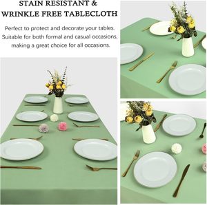 Cheap Wholesale Sage Green <b>Round</b> Rectangle 100% Polyester Woven Disposable Tablecloth for Wedding Party Outdoor - Product Image 5