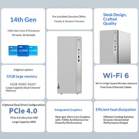 Nouvel ordinateur de bureau professionnel Lenovo TianYi 510PRO édition premium (i3-14100 8G DDR5 512GB SSD) avec moniteur 23,8 pouces Windows 10
