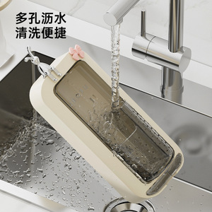 ที่วางตะเกียบติดผนังพร้อมฝาปิดแบบพลิกได้กันฝุ่นทรงสี่เหลี่ยมอเนกประสงค์พร้อมที่ระบายน้ำ - Product Image 1