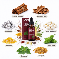 Gouttes de cannelle de Ceylan à absorption rapide, extrait liquide authentique d'écorce de cannelle pour le soutien de la glycémie, marque privée OEM