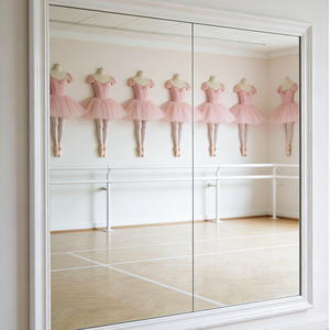 Grand miroir de studio de danse sans cadre HD mural, <span class=keywords><strong>verre</strong></span> trempé de 5 mm avec dos de sécurité, personnalisable pour <span class=keywords><strong>la</strong></span> salle de sport - Product Image 6