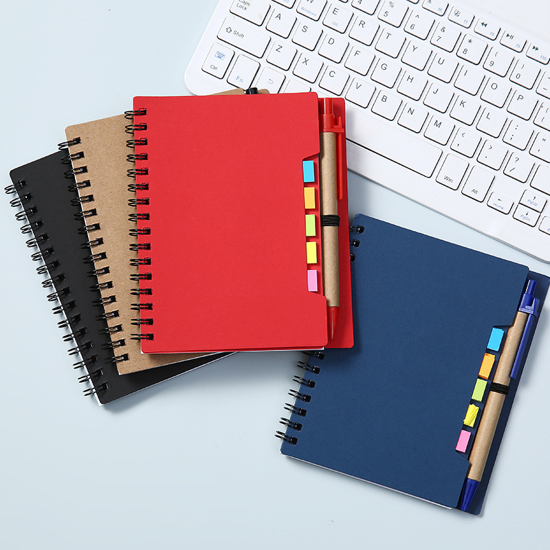 WJ28 Wholesale Eco-Friendly Kraft Notebook Cute Stationary Sticky Note Custom Notebook With Logo and Pen