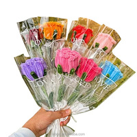Bouquet de roses artificielles en chenille fait main en gros – Idéal pour la Saint-Valentin, la Fête des Mères, ou comme cadeau pour les enseignants