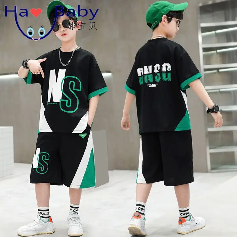 Hao bébé garçons ensemble d'été 2023 nouveaux enfants été à manches courtes Cool et à la mode étranger garçons Shorts tendance de la mode