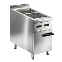 Équipement de chauffage pour la restauration à haute efficacité, plaque à induction commerciale autonome à 2 brûleurs avec armoire de rangement