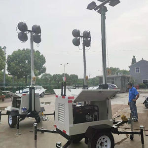 Menara lampu konstruksi tahan lama, Lift engkol Manual 7m + Generator Diesel tipe senyap - Product Image 2