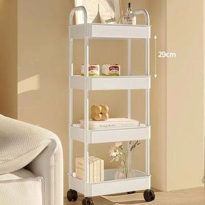 Modern 3-Tier Plastic Trolley Rack <b>Rolling</b> Utility Cart with Wheels and Handle Multipurpose for Home Vegetable Wine Storage - Product Image 6