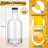 Venta al por mayor botella de vidrio Para Ron 500ml botella de ron 700ml botella de vidrio de Ron para whisky