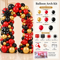 337 pièces de décorations pour soirée casino, thème cartes et dés de Vegas, ensemble complet pour fête : bannière, assiettes, boîtes à dés, support à cupcakes, ballons