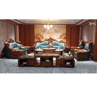 Meistverkaufte Sofas in Südostasien Chinesische Fabrikgefertigte Ledersofas Wohnzimmer-Set Holz 1+2+3