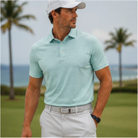 Polo de golf en piqué de coton pour homme avec logo personnalisé, manches courtes, bordure contrastée, col côtelé, polo brodé pour club de golf