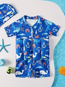 Maillot <span class=keywords><strong>de</strong></span> <span class=keywords><strong>bain</strong></span> flottant pour enfants avec <span class=keywords><strong>bonnet</strong></span> <span class=keywords><strong>de</strong></span> <span class=keywords><strong>bain</strong></span>, manches courtes zippées, imprimé animaux marins, maillot <span class=keywords><strong>de</strong></span> <span class=keywords><strong>bain</strong></span> flottant auxiliaire pour bébé - Product Image 2