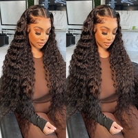 Peluca con malla frontal de cabello humano brasileño 100%, peluca con encaje de cabello ondulado al agua para mujeres negras, proveedor de Peluca de encaje prearrancado