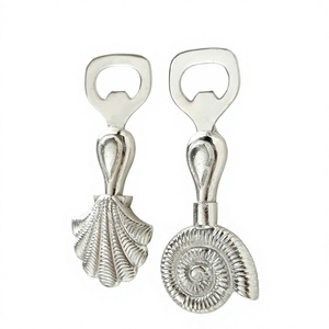 Ouvre-bouteille en métal en forme de coquille, finition argentée, ouvre-bouteille manuel portable pour bière, champagne, ouvre-bouteille décoratif pour bar, ensembles cadeaux - Product Image 1