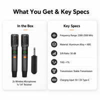 Microphone de conférence sans fil longue portée à 9 canaux avec suppression du bruit, 6G, pour usage professionnel – Meilleur prix, vente chaude CQA