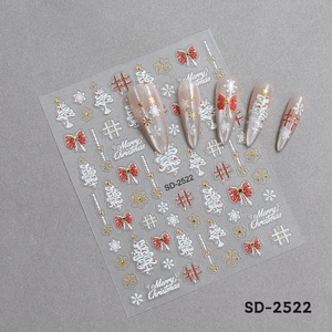 Christmas Nail <b>Stickers</b> Embossed <b>3D</b> Hot Selling Christmas Tree Snowflake Deer Wearing Nail Decorations - Product Image 6