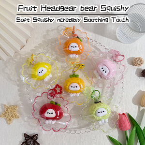 Jouet Squishy en forme <span class=keywords><strong>de</strong></span> tête d'ours <span class=keywords><strong>de</strong></span> la série Fruits, <span class=keywords><strong>de</strong></span> qualité alimentaire supérieure, à rebond lent, anti-stress, pour bureau et cadeau pour enfants - Product Image 2