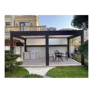 Le Pavillon Électrique Arche Métallique Extérieure en Aluminium Stores Vénitiens Treillis en Osier Abri de Jardin Imperméable <span class=keywords><strong>Pergola</strong></span> - Product Image 3
