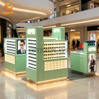 Kiosque à lunettes de soleil écologiques personnalisé avec logo LED, vitrine d'exposition de lunettes pour centre commercial, magasin de vente au détail d'optique