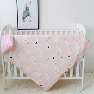 Rosa cartorn de 100% algodón 3 pieza <span class=keywords><strong>cuna</strong></span> ropa de cama edredón hoja polvo para bebé - Product Image 5