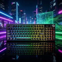 Clavier mécanique JEDEL WKL-108P 97 touches, trois modes, touches en fibre de carbone, rétroéclairage RVB, écran LCD, clavier de jeu