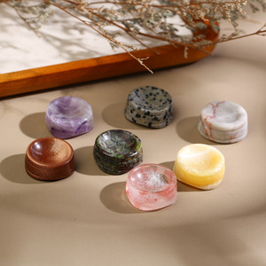 Base para Bola de Cristal Natural, Piedra en Bruto Pulida a Mano, Soporte para Huevo o Calabaza, Adorno Decorativo para el Hogar - Product Image 1