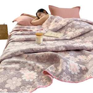 Venta caliente 100% algodón puro siesta nueva oficina siesta chal decorativo manta ecológica cubierta de sofá de hilo de tres capas bordada - Product Image 4