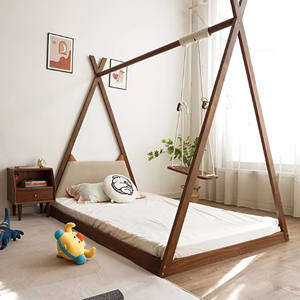 Cama Infantil Convertible Montessori con Estructura de Madera, Duradera, Cómoda, de Madera Maciza, Diseño Moderno, Muebles para Dormitorio para Niños de 2 a 10 Años - Product Image 2